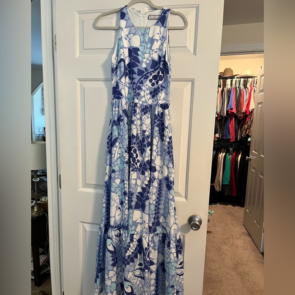 Summer Floral Blue Maxi Dress